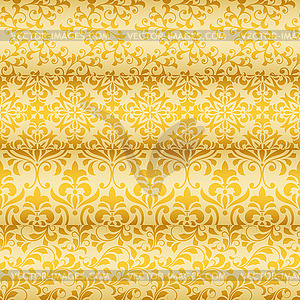 Seamless Golden Floral Borders - vector clipart