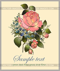 Greeting card with rose. roses - vector clipart