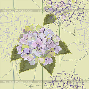 Seamless background. Hydrangea - vector clipart