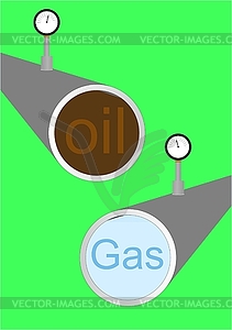 Pipeline with oil and gas  - vector image
