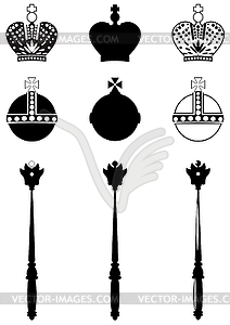 The attributes of the King  - vector image