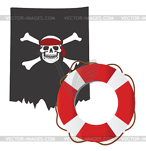 Pirate flag - vector clipart