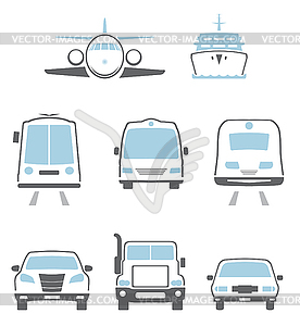 Transport icons - stock vector clipart