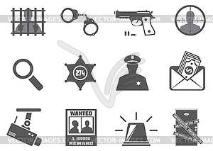 Police and criminality - vector clipart
