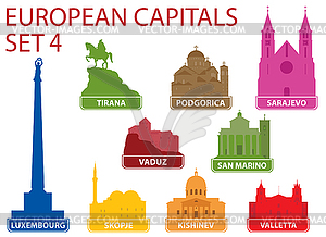 European capitals - vector clip art