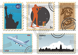 Postage stamps - vector clipart