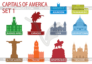 Capitals of America - vector clip art