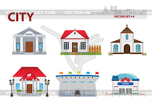 Public building. Set  - vector clip art