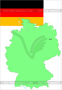 Germany, Deutschland flag and map, - vector image