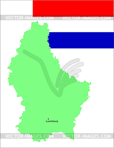 Luxembourg flag and map  - color vector clipart