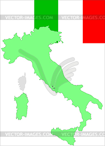 Italy, Italian flag and map, - vector clipart