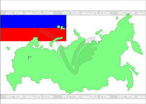 Russian flag and map - vector clipart