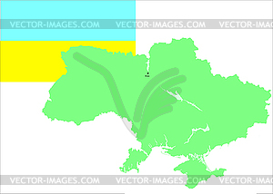 Ukraine flag and map, - vector clipart