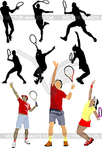 Tennis players - vector image