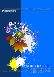 Cover for brochure with grunge floral background - vector clipart