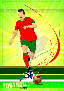 Soccer player poster. Football player - vector clipart