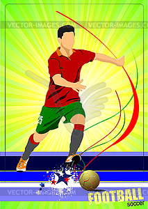 Soccer player poster. Football player - vector clip art