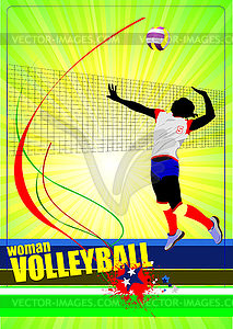 Volleyball women poster - vector clipart / vector image