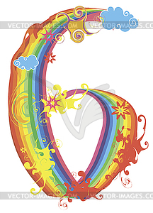 Decorative rainbow number - vector image