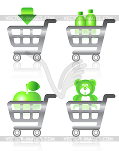 Shopping cart icons - vector clipart