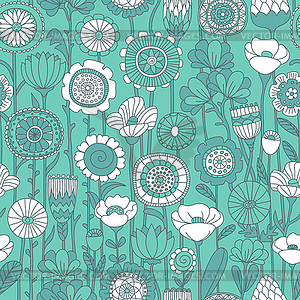 Seamless color floral pattern - vector clipart