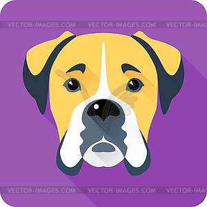 Dog Boxer icon flat design - vector clipart