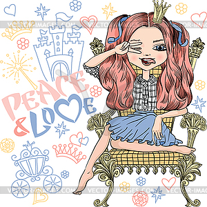 Beautiful fashion girl - vector clipart