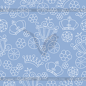 Seamless princess pattern - vector clipart