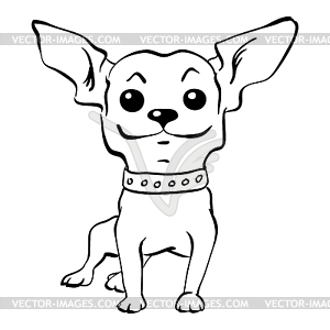 Sketch funny chihuahua dog sitting - vector image