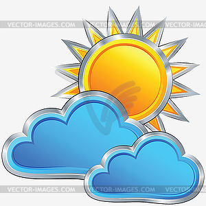 Weather icon with sunny weather - vector clip art