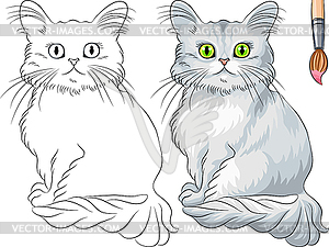 Coloring Book of Tiffany cat - vector clip art