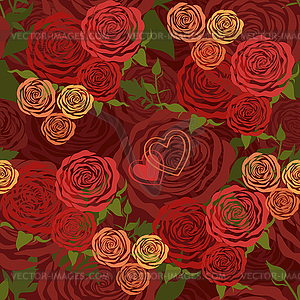 Floral seamless pattern with flower roses - vector clipart