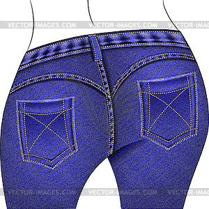 Of blue jeans of behind - royalty-free vector image