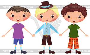 Cartoon children boy - stock vector clipart