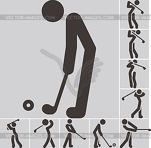 Golf icons - vector image