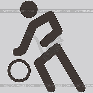 Basketball icon - white & black vector clipart