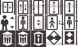 Elevator icons set - vector image