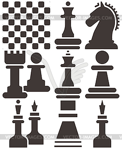 Chess icons set - vector image