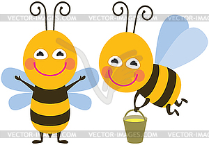 3429 - Funny bees - vector image
