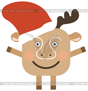 Merry Christmas deer - vector clip art