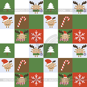 Christmas deer seamless - vector image