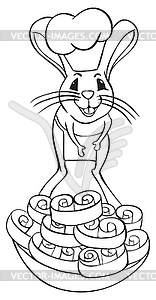 Jerboa chef outline - vector image