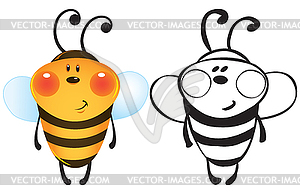 Funny bee - vector clipart