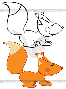 Funny squirrel - color vector clipart