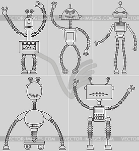 Set cute robots - royalty-free vector image