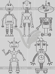 Set cute robots - vector clip art