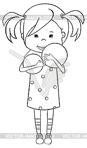 Girl with ball - vector image