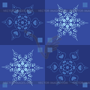 Seamless snowflakes winter background - vector image