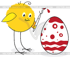 Chicken and Easter egg - vector EPS clipart