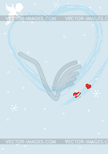 Blue Valentine фон с сердцем - векторный клипарт / векторное изображение